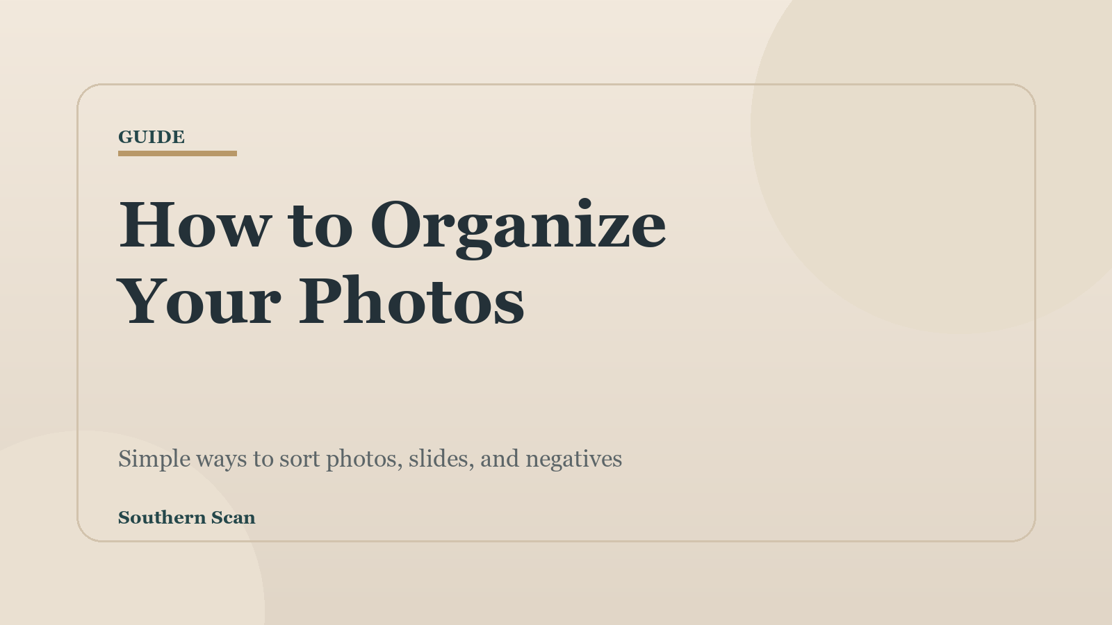 How to Organize Your Photos